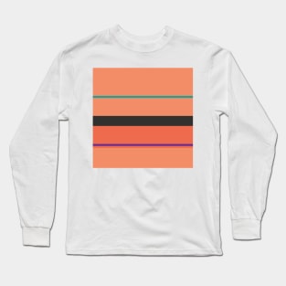 A particular impression of Orange Pink, Big Foot Feet, Christmas Purple, Persian Green and Dark Grey stripes. Long Sleeve T-Shirt